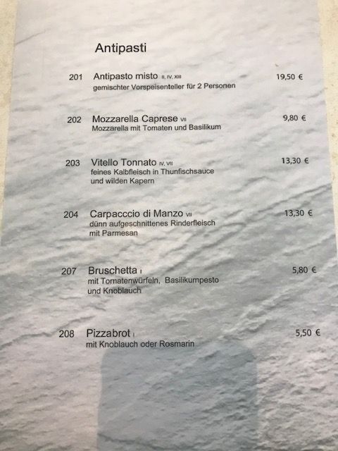 Speisekarte Restaurant Cornelius Auf Norderney